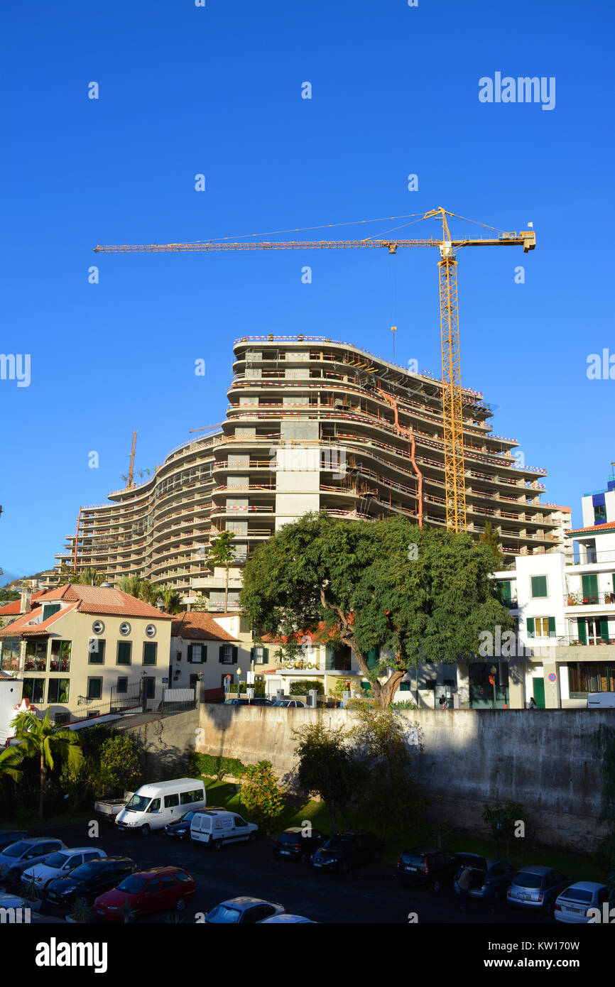 Construction site (new hotel for 2018) in Funchal, Madeira, Portugal Stock Photo