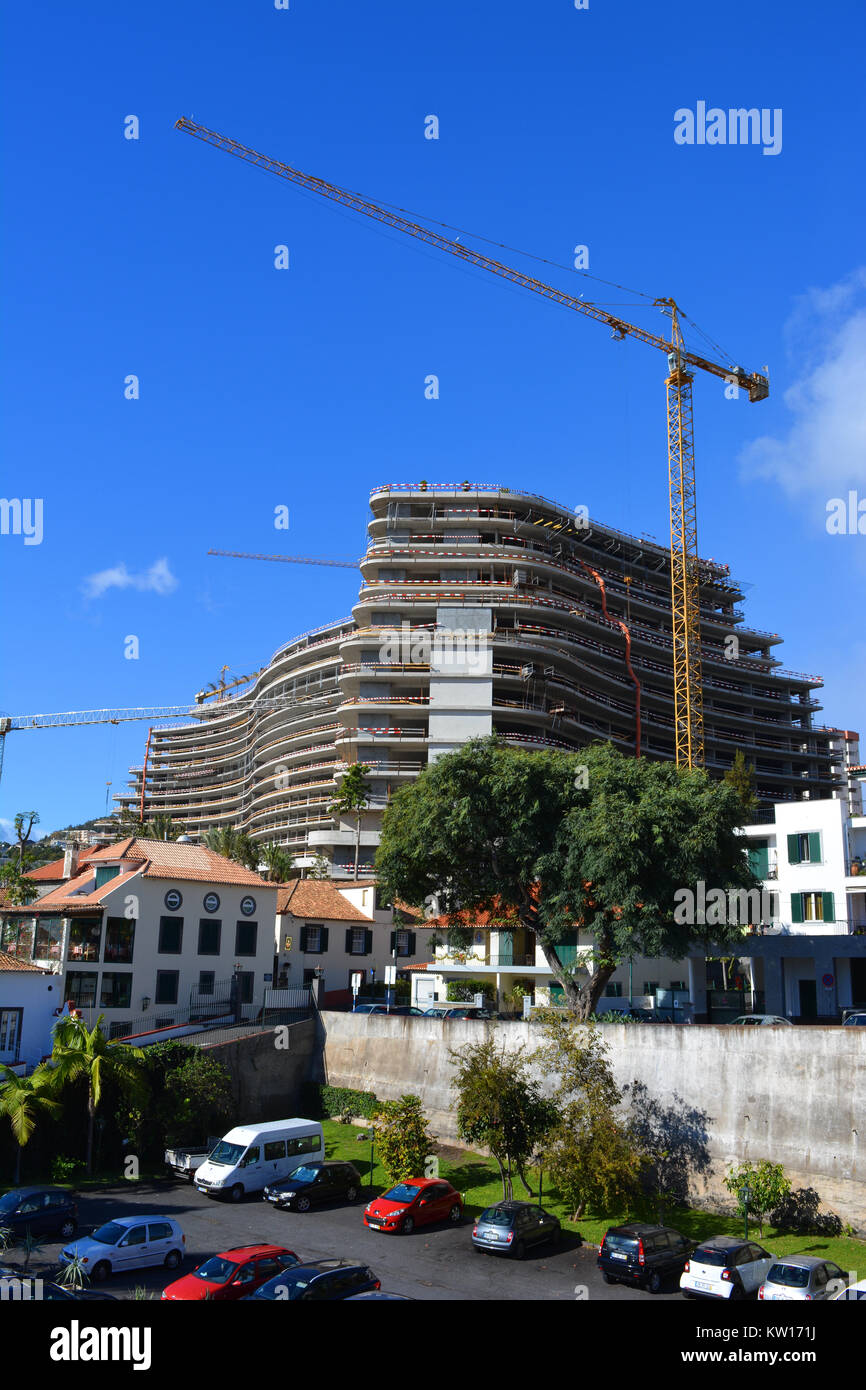 Construction site (new hotel for 2018) in Funchal, Madeira, Portugal Stock Photo
