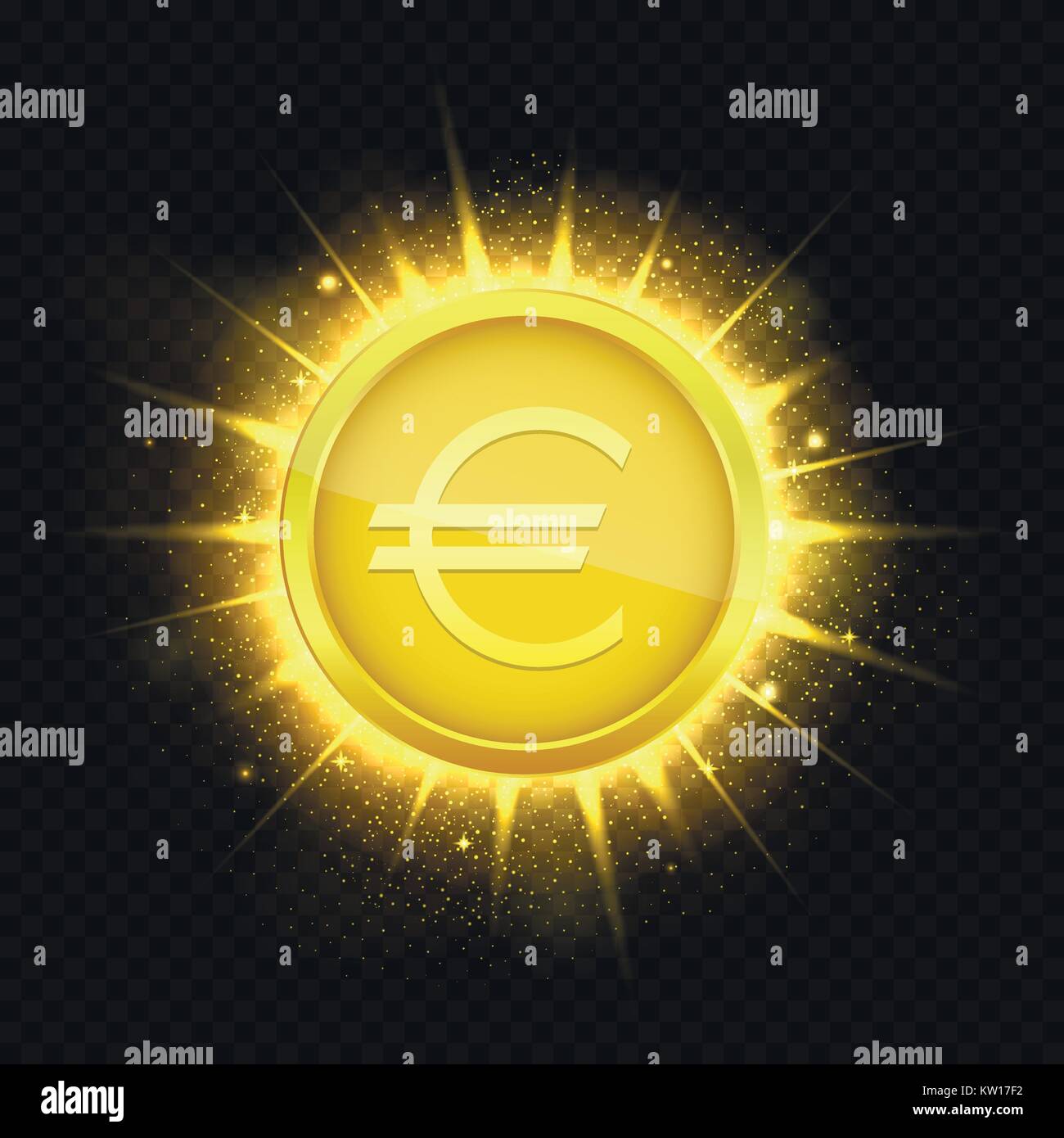 Golden euro coin3 Stock Vector