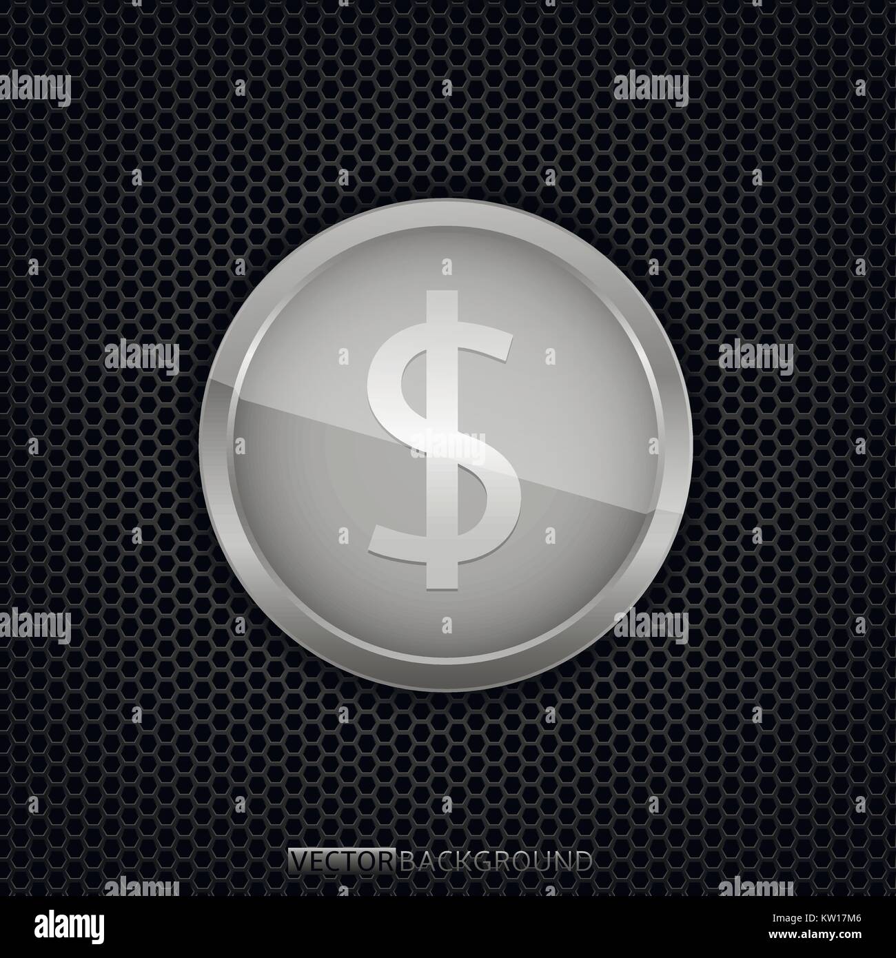 Silver dollar coin Stock Vector