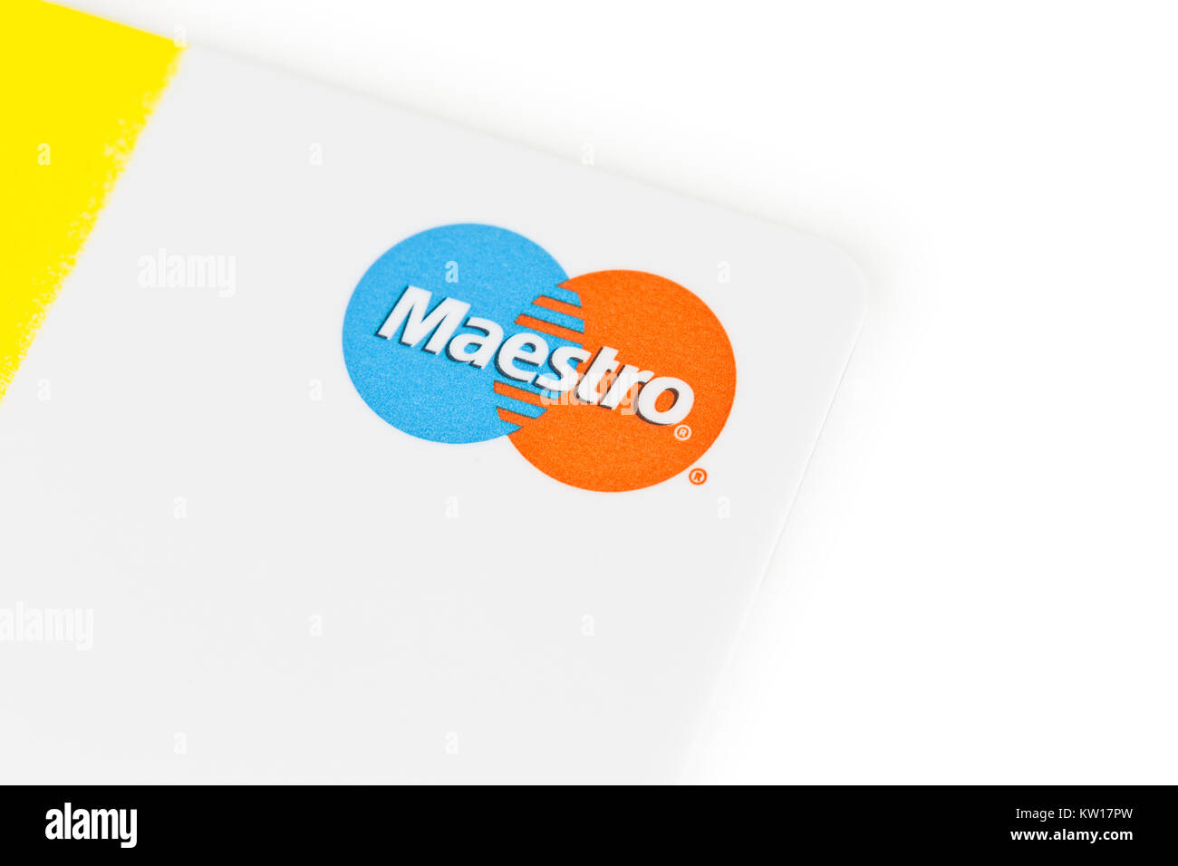 Detail of a maestro card Stock Photo