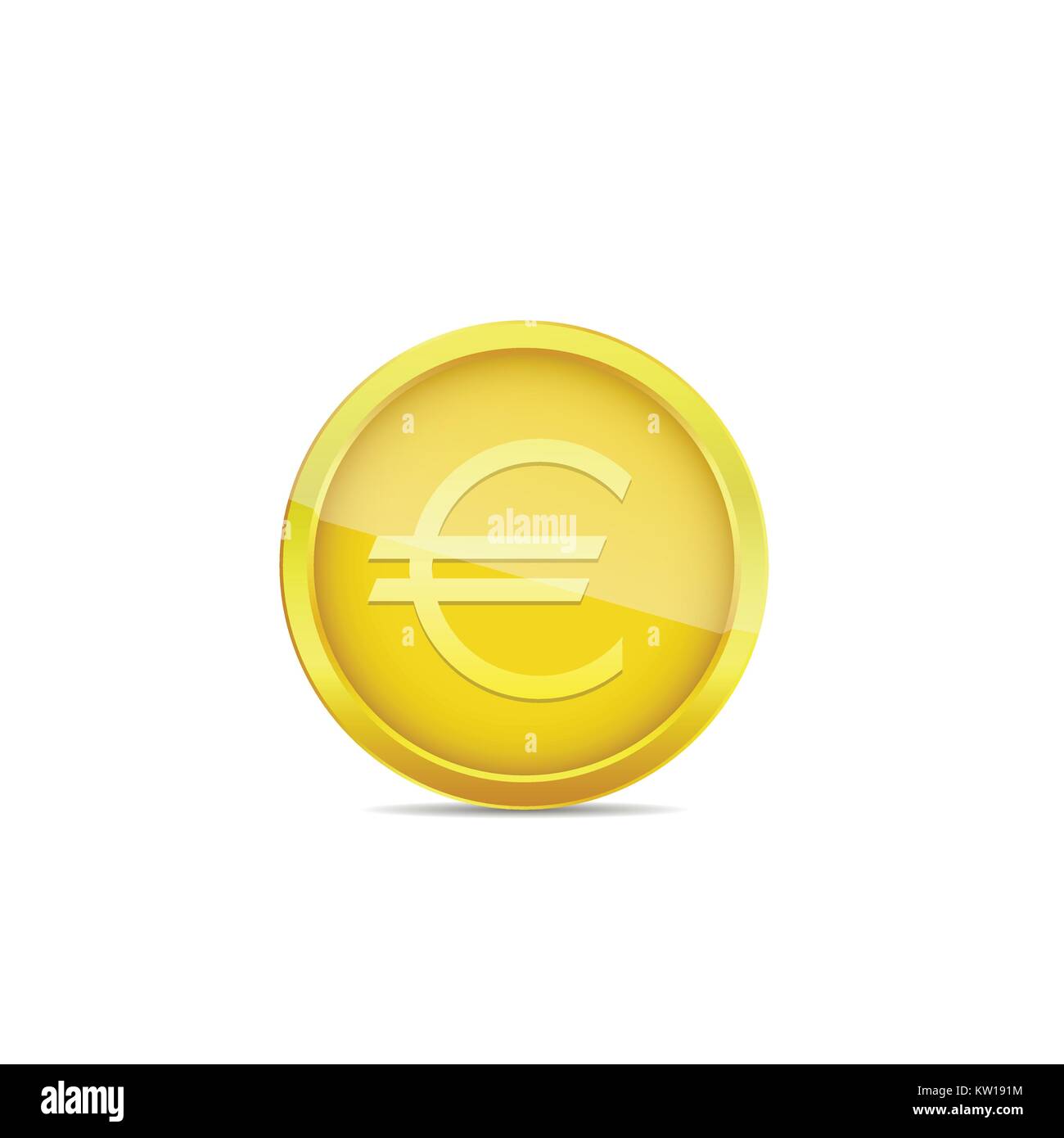 Golden euro coin Stock Vector