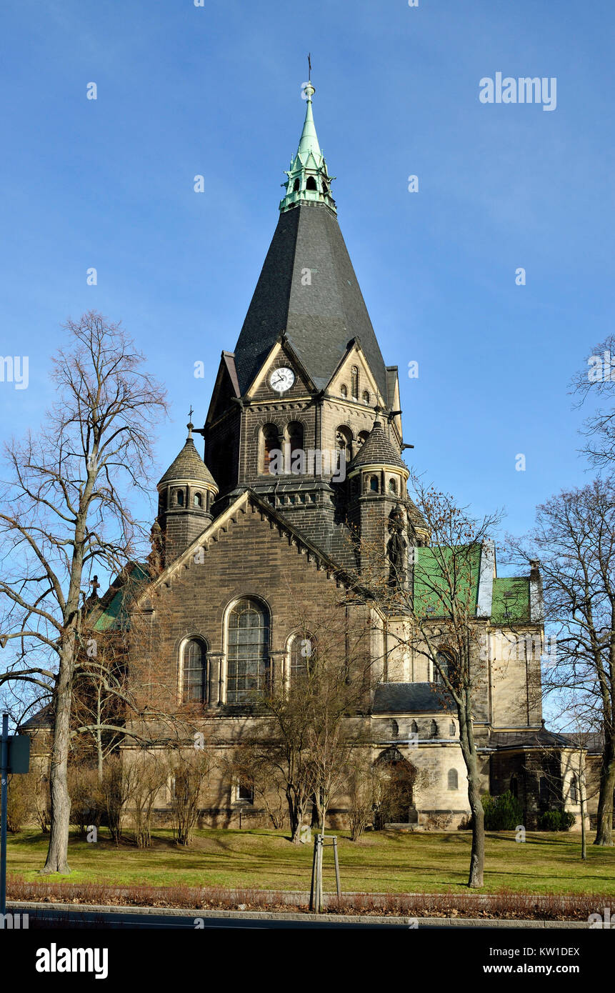 Riesa, Kirche Sankt Trinitatis am Lutherplatz Stock Photo