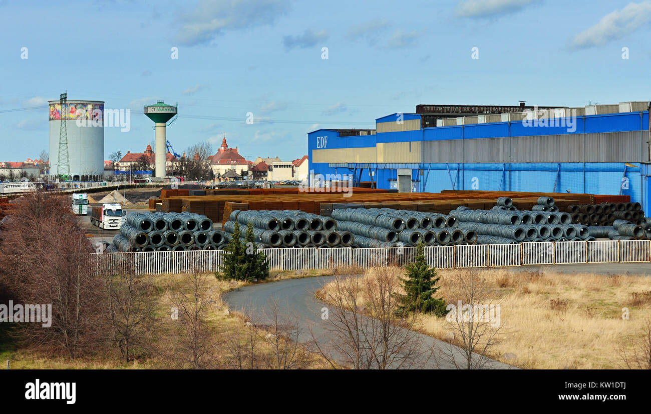 Riesa, Gröda, Elbe Drahtwerke Feralpi GmbH Stock Photo - Alamy
