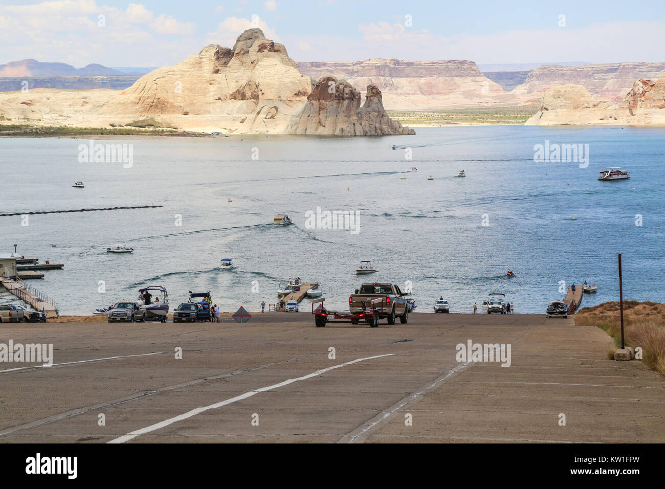 Lake Powell boat launch ramp in the Glen Canyon National Recreation