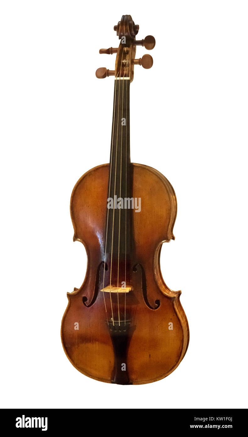Violin made by Bartolomeo Giuseppe Guarneri, called the Cannone, owned by the Italian composer and violinist Nicolo Paganini (1782-1840) Stock Photo