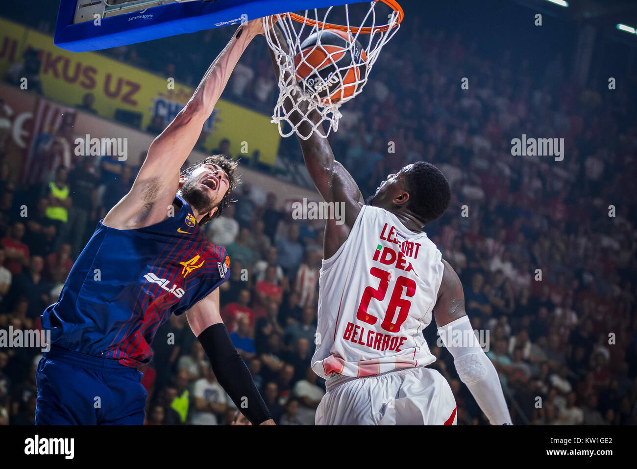 Center Ante Tomic of FC Barcelona Lassa dunks on the basket during the  match Stock Photo - Alamy