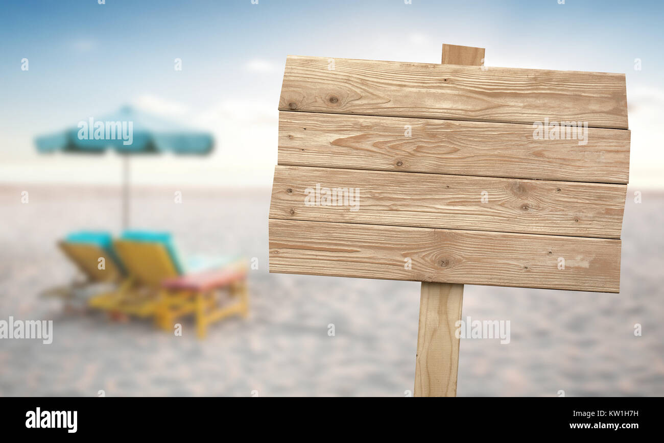 Vintage rustic wooden sign on the beach Stock Photo - Alamy
