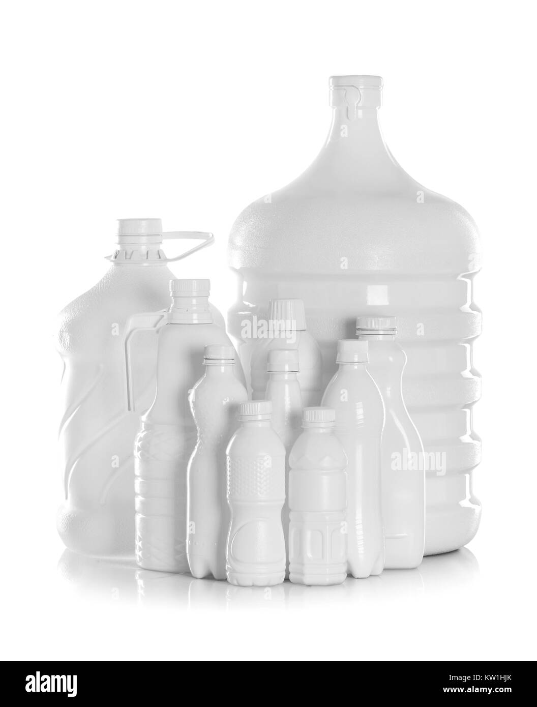group bottle of water packaging Stock Photo