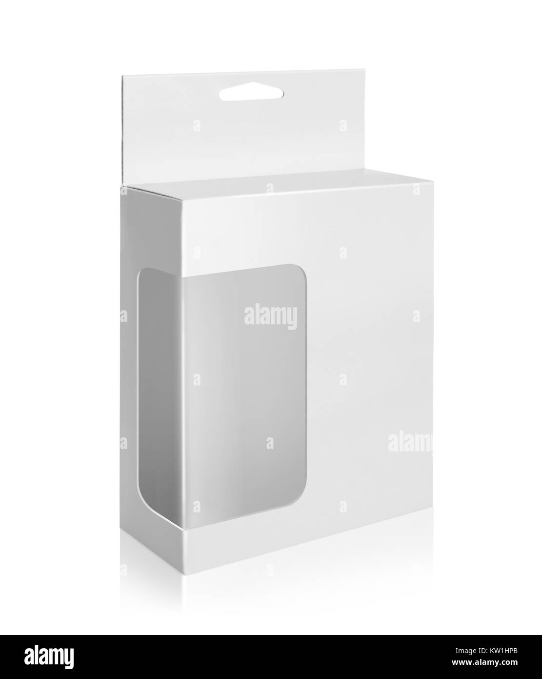 White Product Package Box With Window Stock Photo Alamy