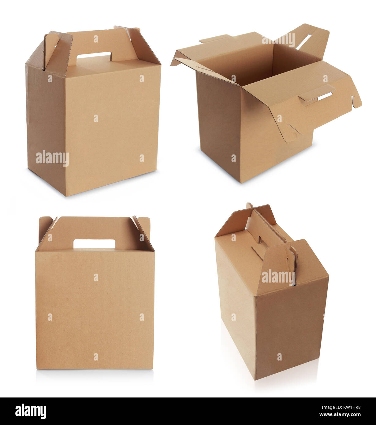 Cardboard box with handle Stock Photo - Alamy