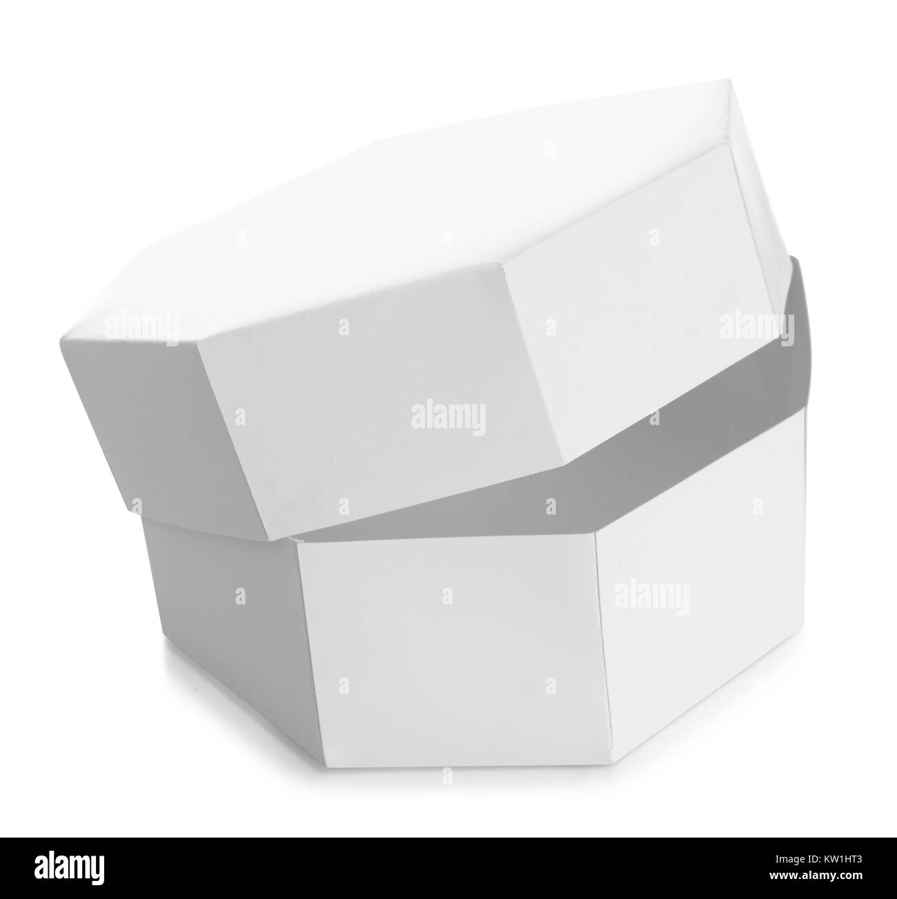 White octagon shaped box Stock Photo