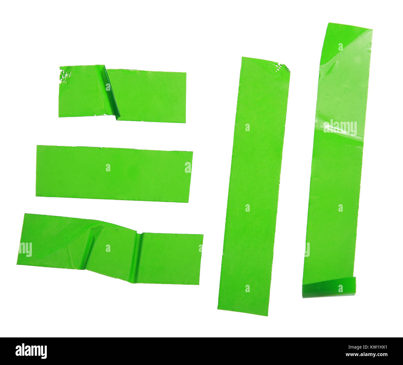 Strips of masking green tape Stock Photo