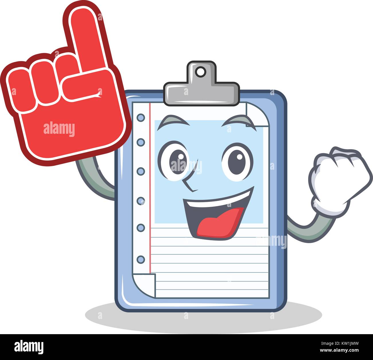 Foam finger clipboard character cartoon style Stock Vector Image & Art