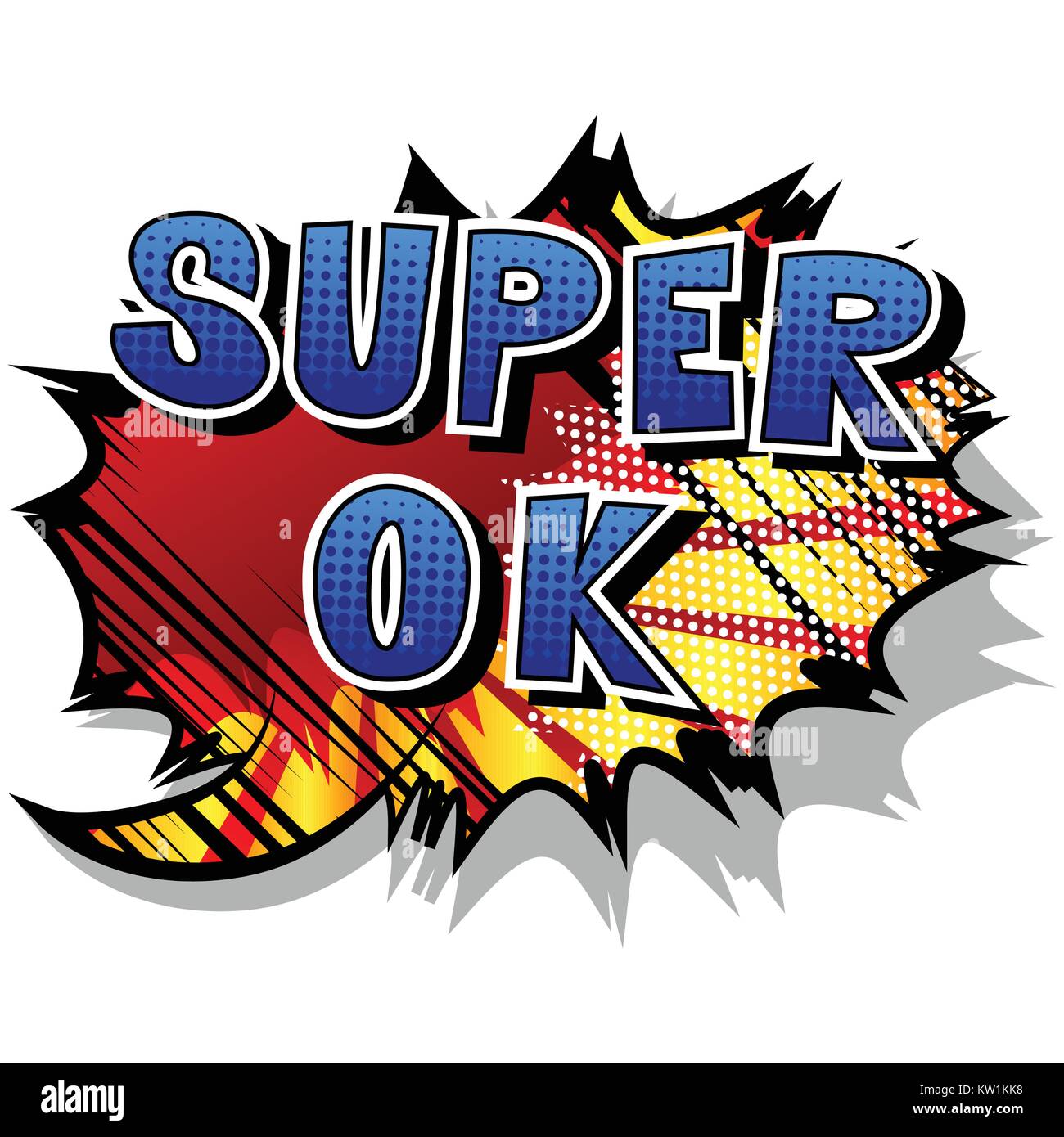 Super Ok Comic book style phrase on abstract background Stock Vector