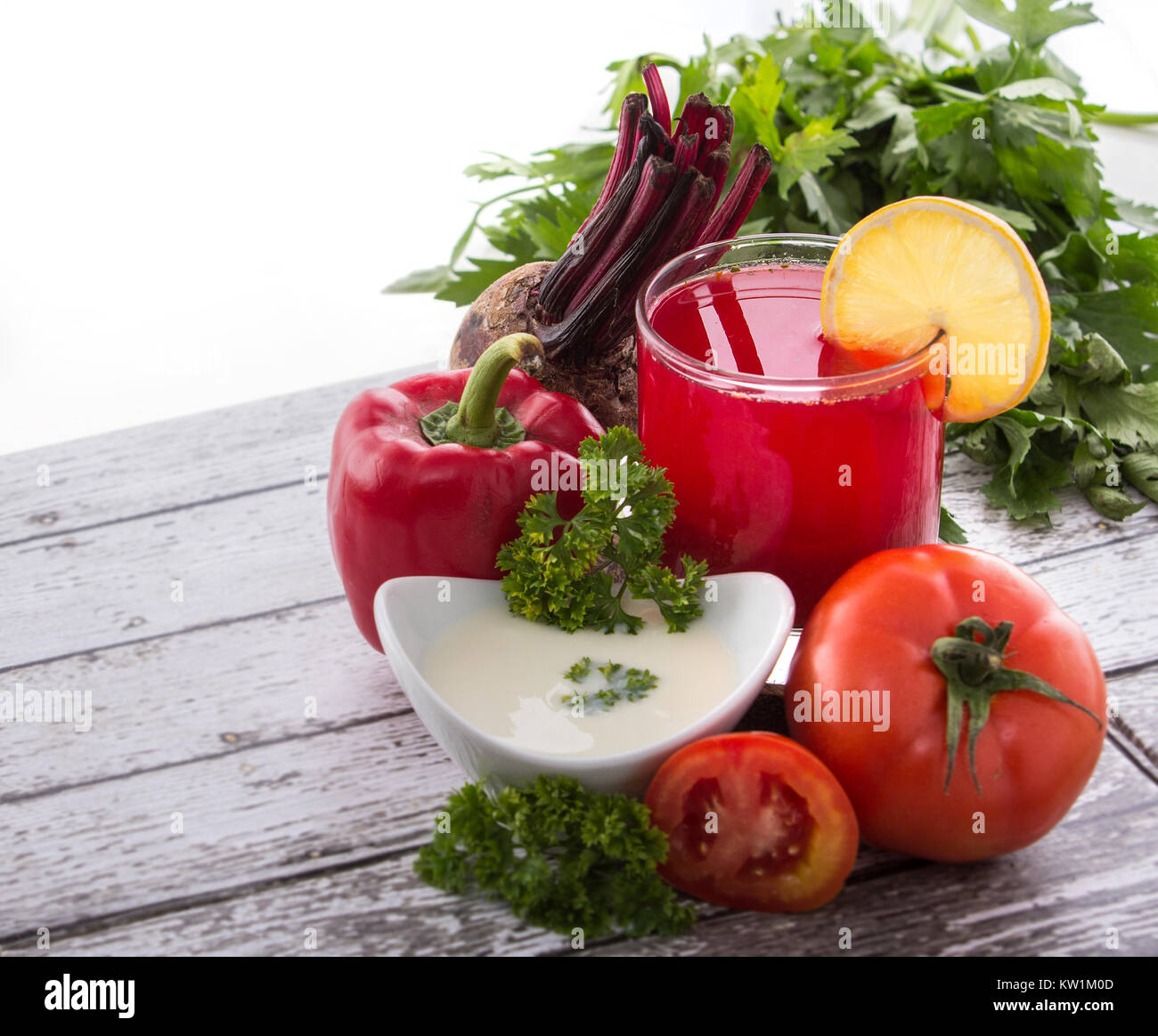 Red vegetables mix juice Stock Photo Alamy