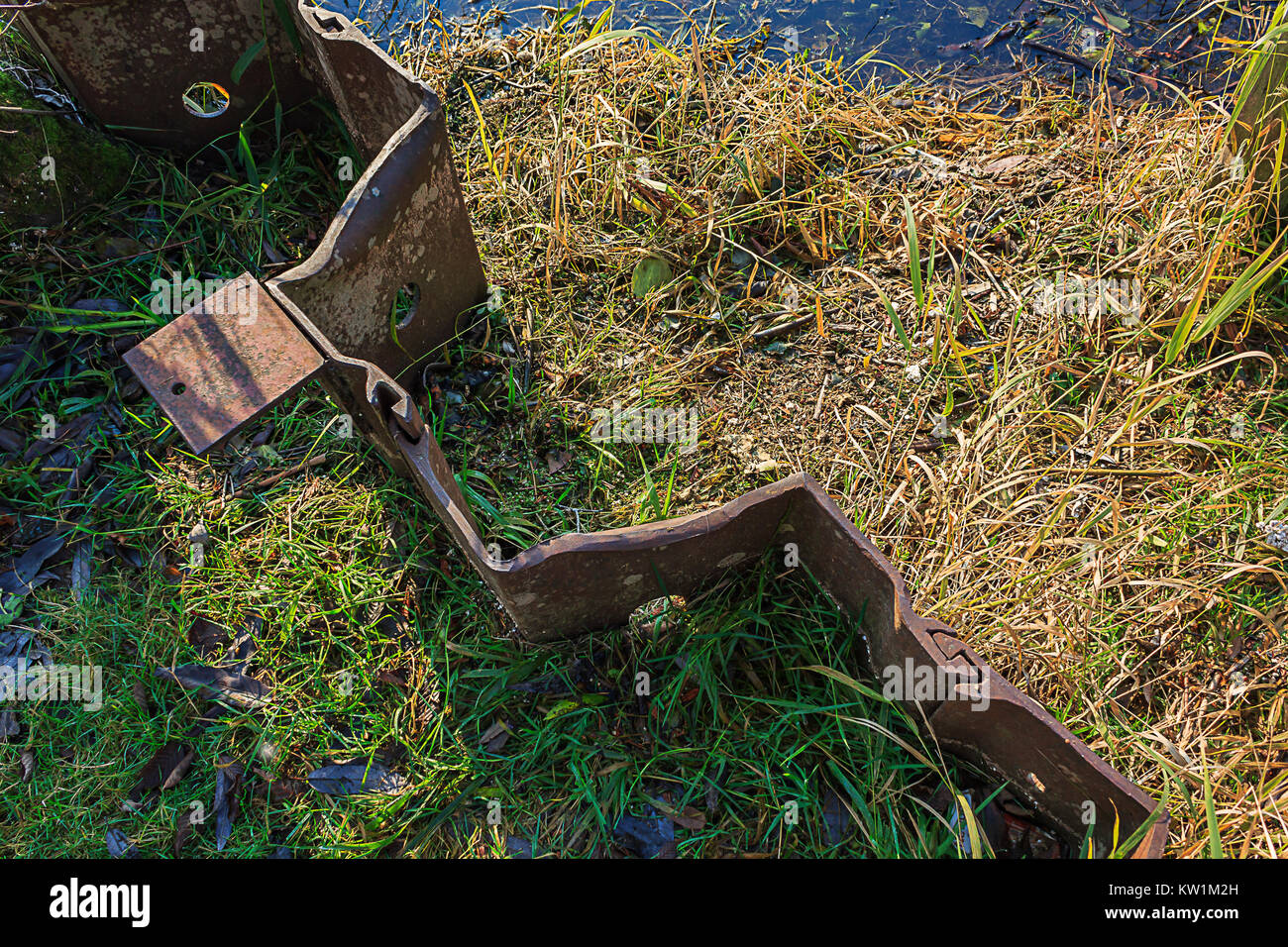 metal rusting along lake side Stock Photo - Alamy