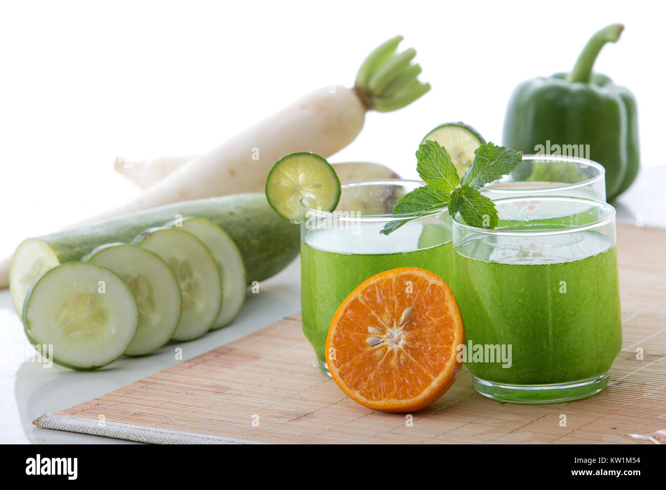 cucumber, radish, paprika and orange juice mix Stock Photo Alamy