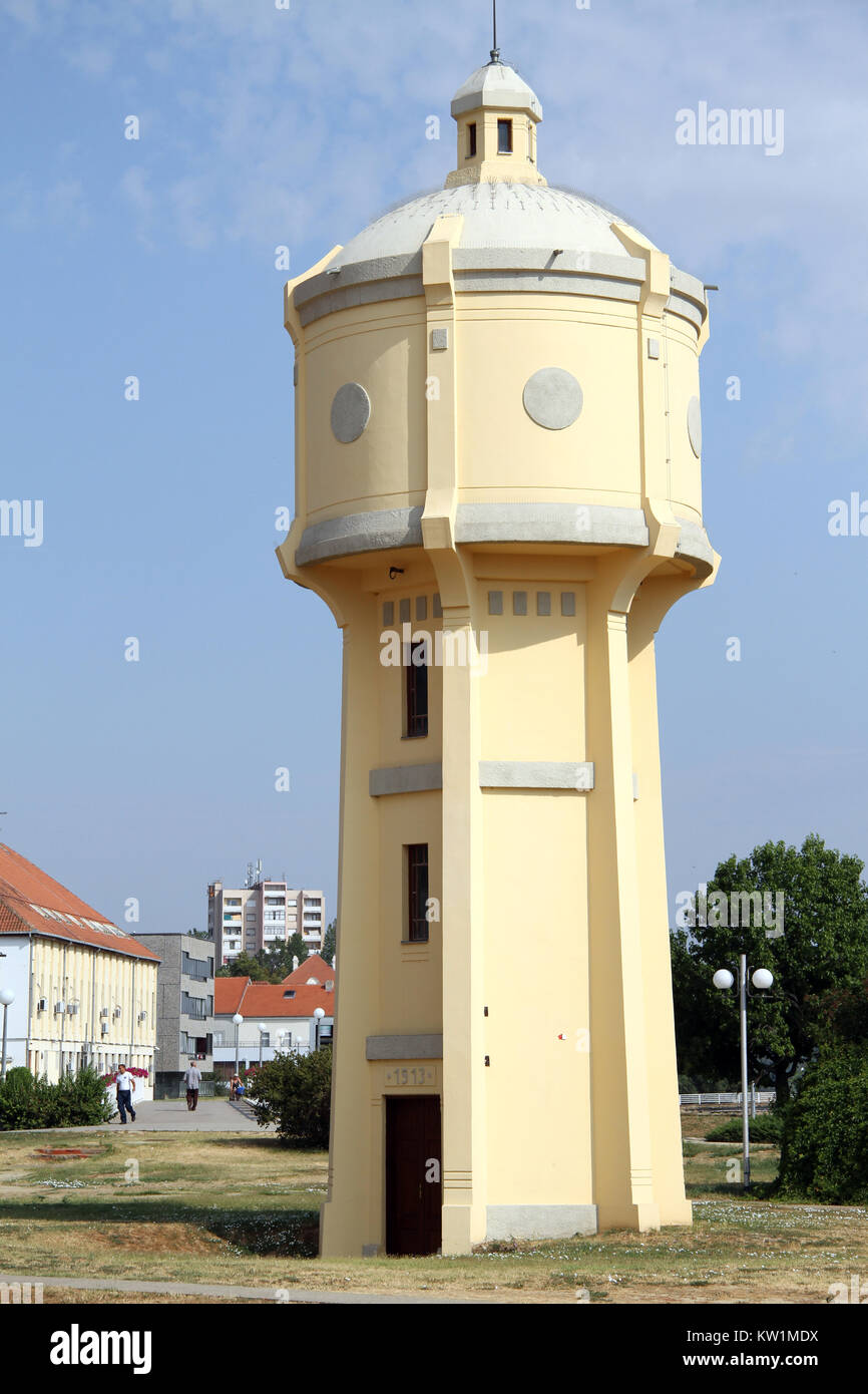 Water tower in the center of Vukovar, Croatia Stock Photo