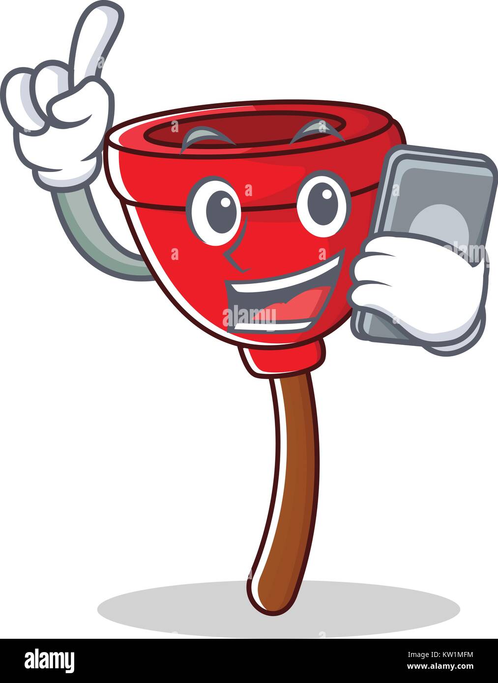 With phone plunger character cartoon style Stock Vector Image & Art Alamy