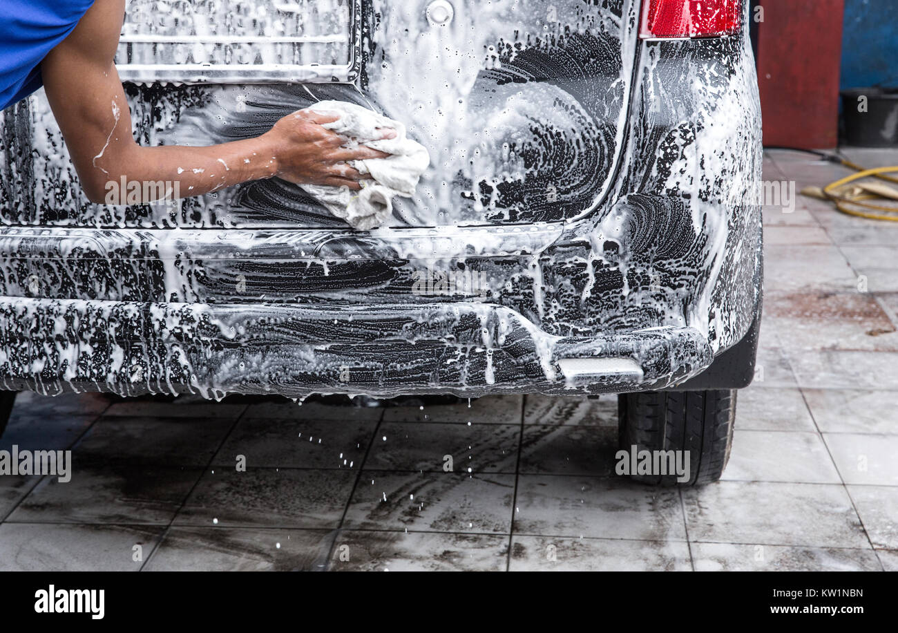 hand washing a car Stock Photo Alamy