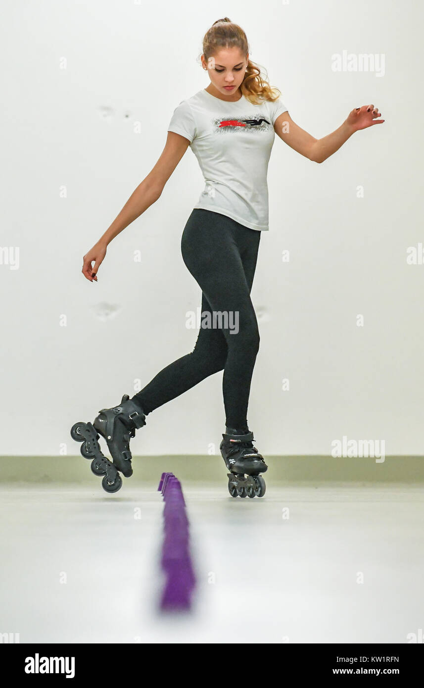 Frankfurt, Germany. 28th Dec, 2017. Russian Daria practices