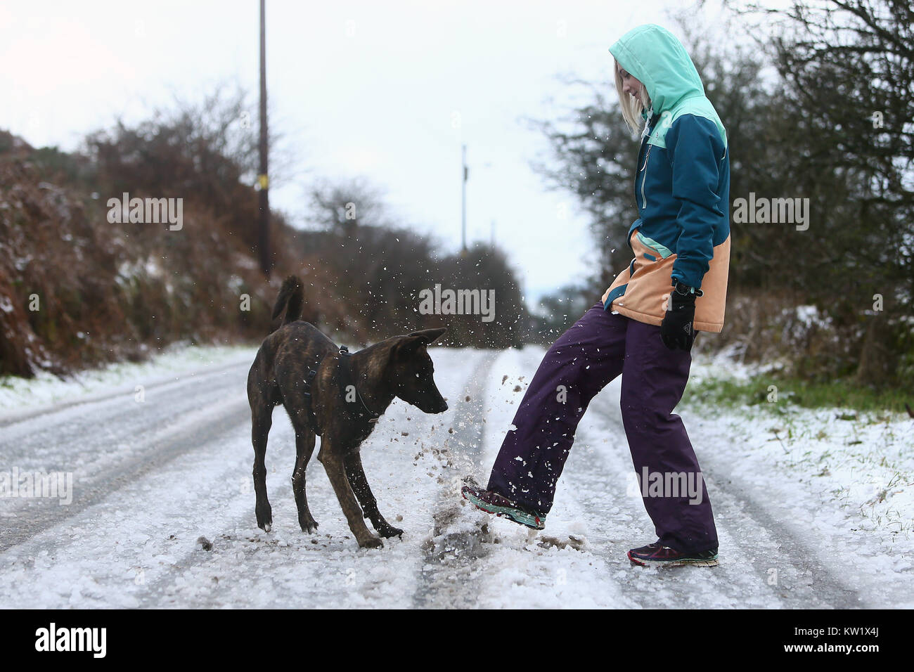 Winter snow scenes around Birch Vale, High Peak, UK Stock Photo Alamy