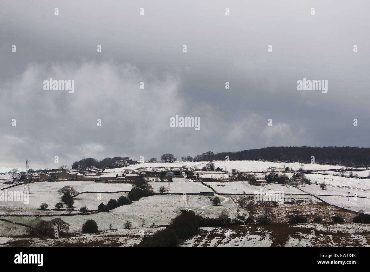 Winter snow scenes around Birch Vale, High Peak, UK Stock Photo Alamy