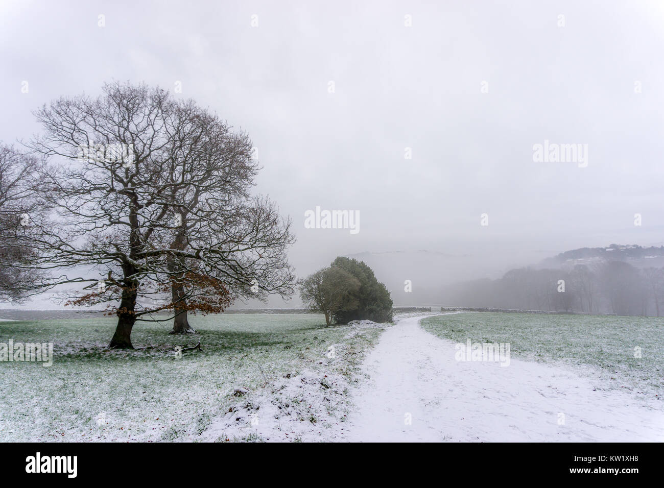 Netherthong, West Yorkshire, UK. 29th December, 2017. Heavy snowfall ...