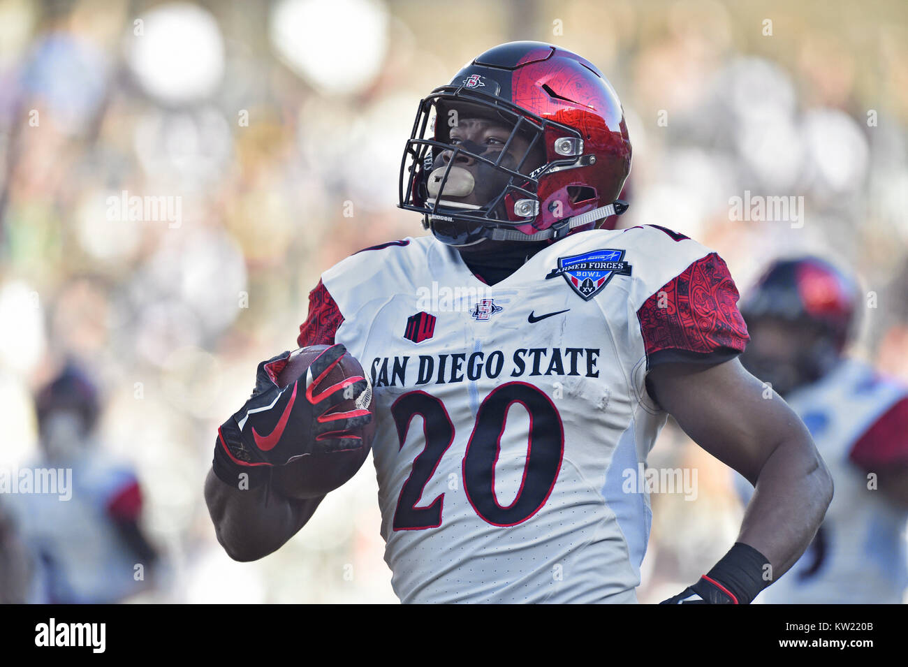 December 23, 2017 - San Diego State running back Rashaad Penny runs towards the end zone for a first quarter touchdown during a NCAA college football game in the Lockheed Martin Armed Forces Bowl against Army at Amon G. Carter Stadium in Fort Worth, Texas. Army won 42-35. Austin McAfee/CSM Stock Photo