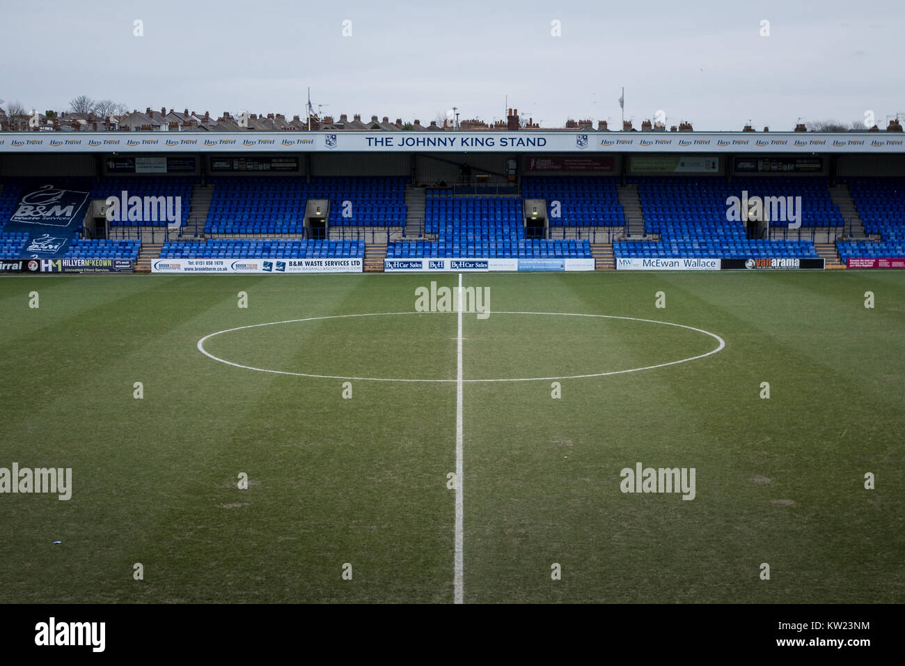 Tranmere, Merseyside, UK. 30th December, 2017. General view ofthe Johnny King Stand, Prenton Park before the Tranmere Rovers v Guiseley AFC in the Vanarama National League game on Saturday 30 December 2017 at Prenton Park, Tranmere, The Wirral, Merseyside. Photo by Mark P Doherty/Alamy Live News Stock Photo