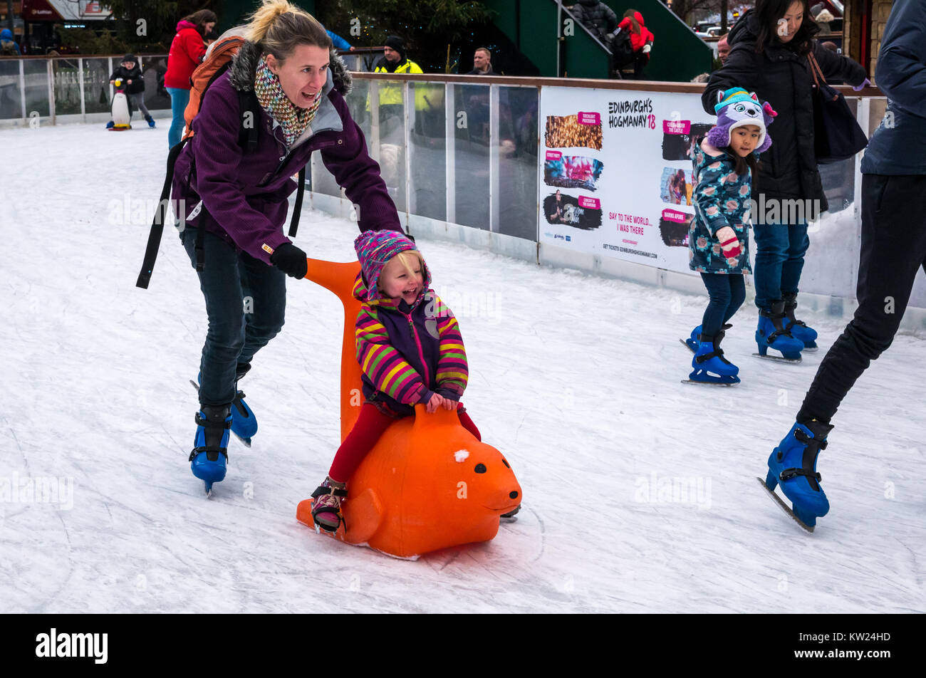 Edinburgh, Scotland, United Kingdom, 30th December 2018. Families with