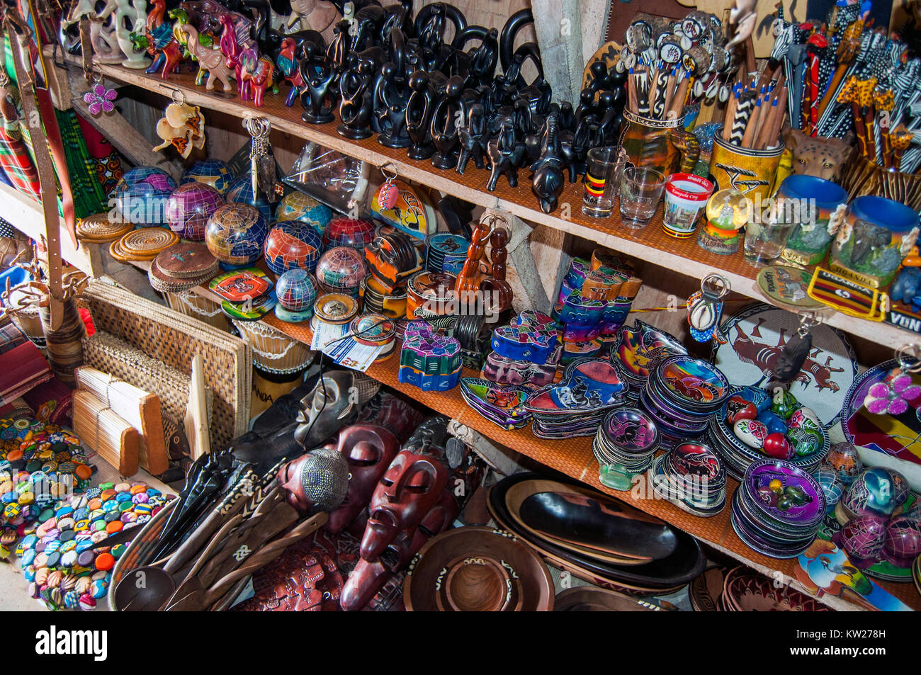 Craft stall display, Handicraft Centre, Entebbe, Wakiso, Uganda Stock Photo Alamy