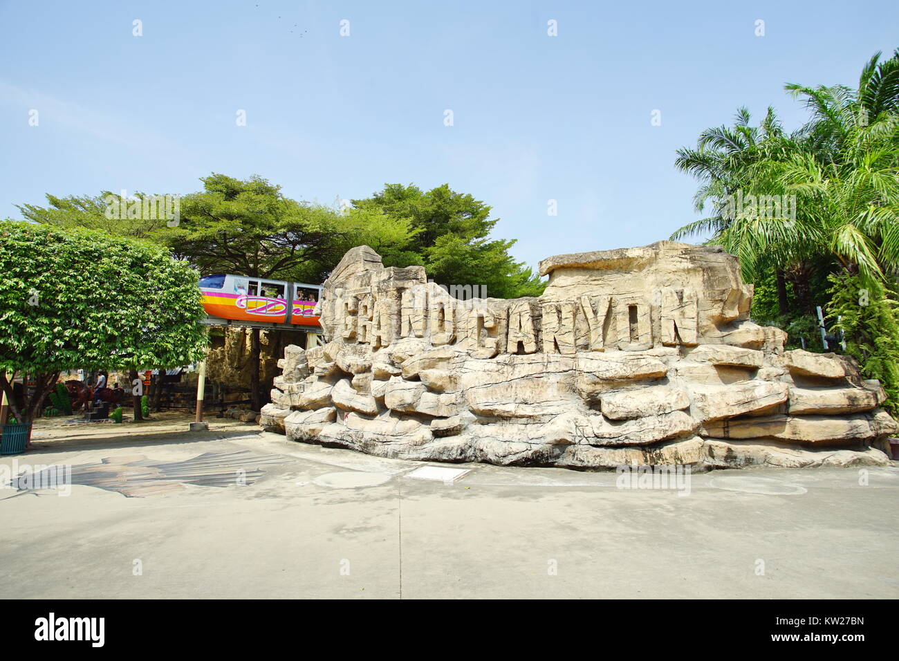 PATHUM THANI, THAILAND - November 04, 2017: Inside view of the fun park named Dream World in Pathum Thani, Thailand. It's the most popular amusement p Stock Photo