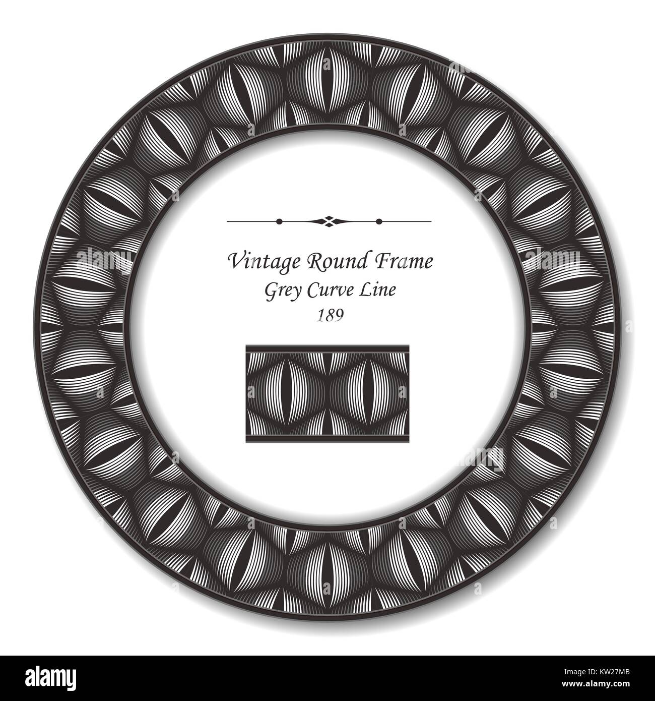 Vintage Round Retro Frame of Grey Curve Line Stock Vector Image & Art ...