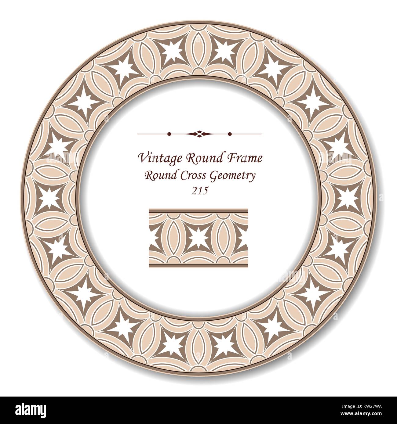 Vintage Round Retro Frame of Round Cross Geometry Stock Vector Image ...
