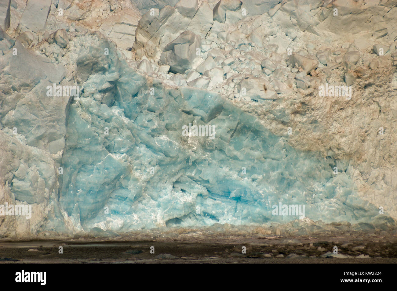 Hubbard Glacier located in eastern Alaska and part of Yukon, Canada, and named after Gardiner Hubbard. Stock Photo