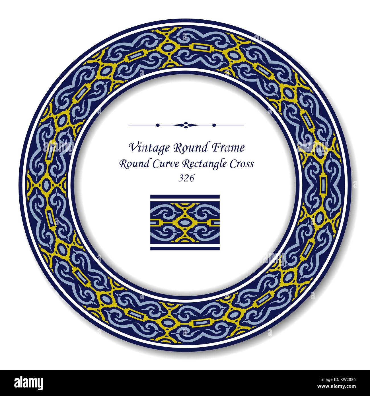 Vintage Round Retro Frame of Round Curve Rectangle Cross Stock Vector ...