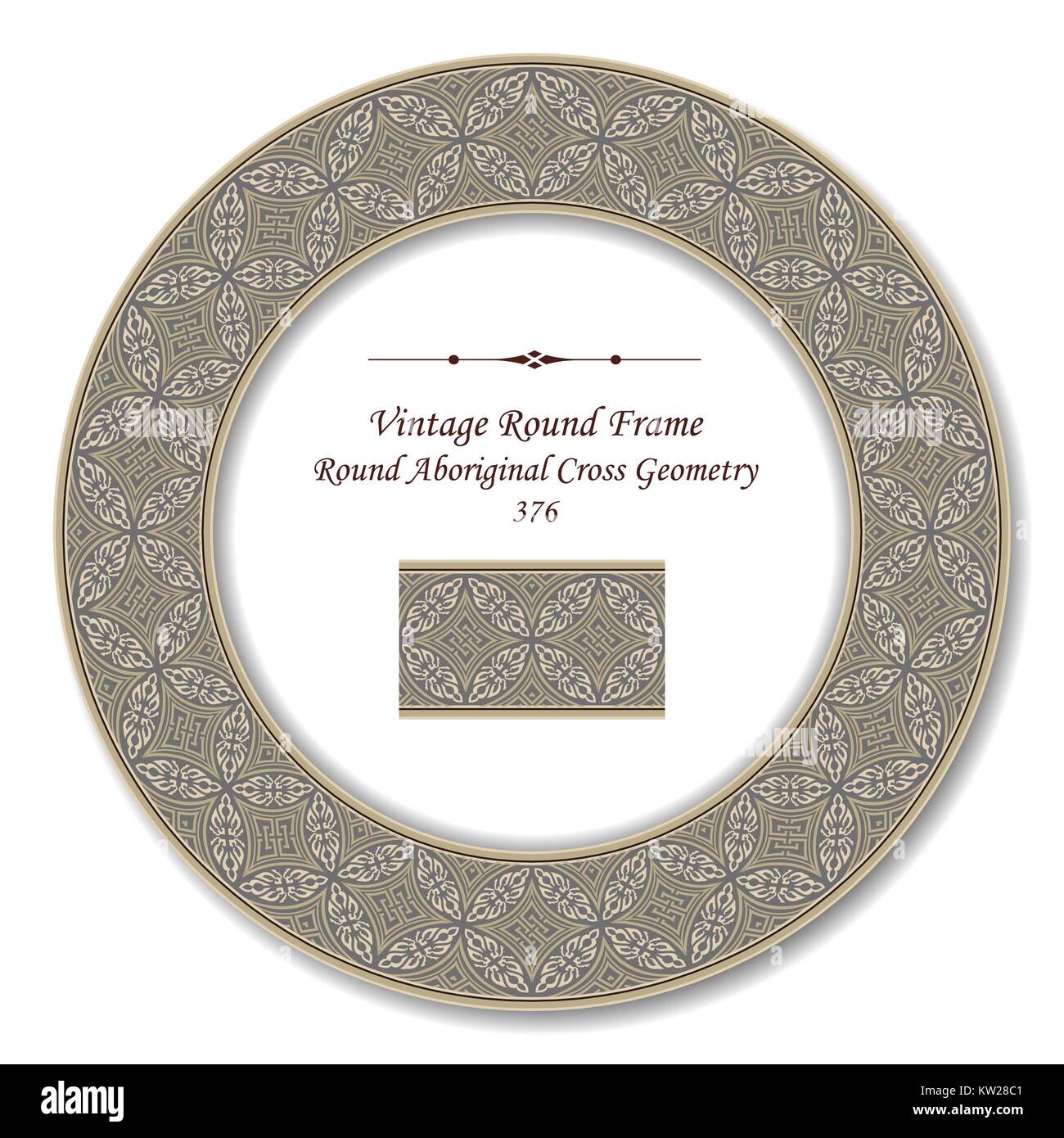 Vintage Round Retro Frame of Round Aboriginal Cross Geometry Stock ...