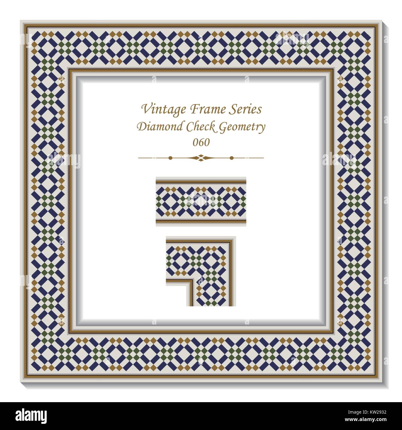 Simetrical Frame Check Vintage 3d frame check Stock Vector Images - Alamy