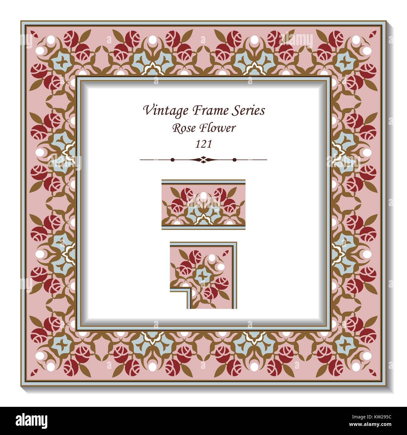Cross Rose Frame Rose pink vine Stock Vector Images - Alamy