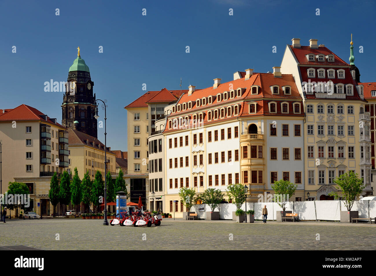 Dresden, Heinrich Sch?tz house and K?hlersches house in the new market, Heinrich Schütz Haus und Köhlersches Haus am Neumarkt Stock Photo