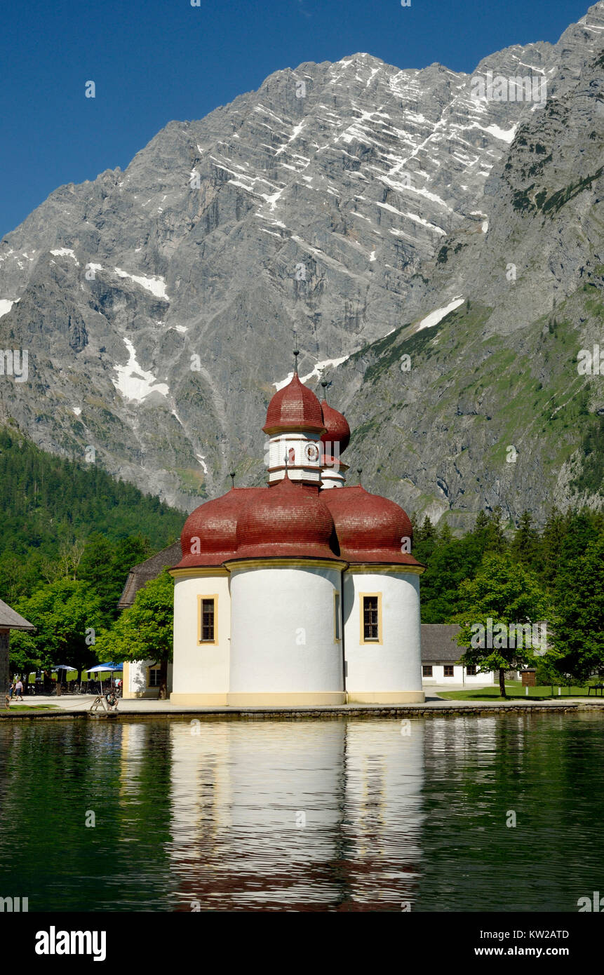 Berchtesgadener country, pilgrimage church Saint, Bartholom? in the king's lake, Berchtesgadener Land, Wallfahrtskirche St, Bartholomä am Königsee Stock Photo