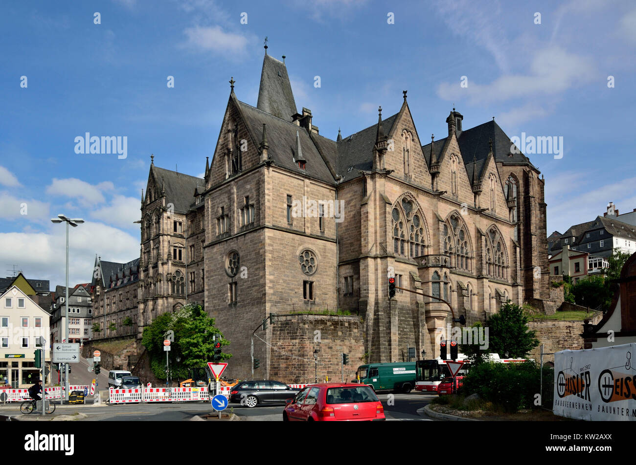 Marburg, old Philipps university on the place Rudolphs, Alte Philipps Universität am Rudolphsplatz Stock Photo