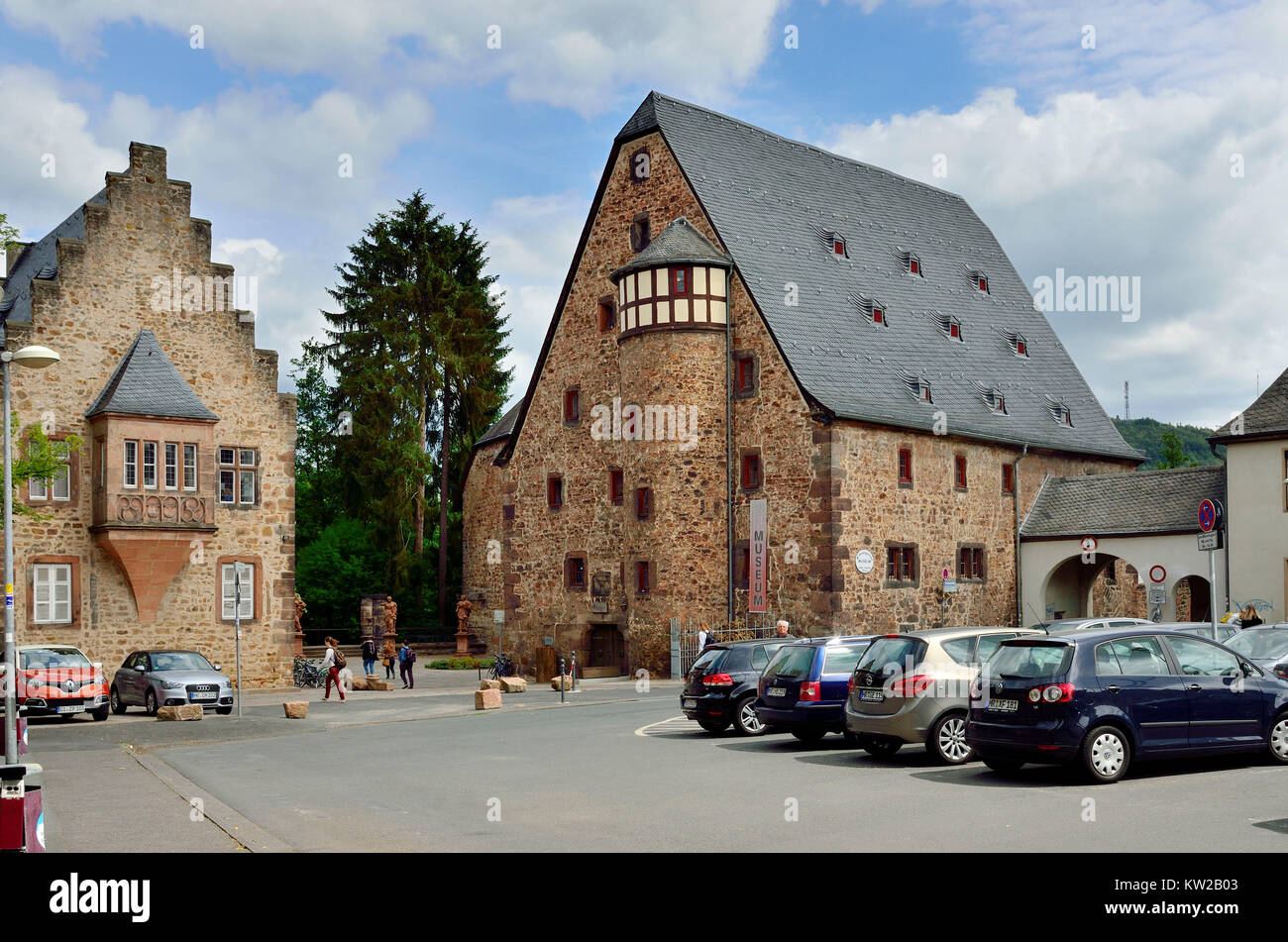 Marburg, German house and Mineralogisches museum of the Philipps university in the historical