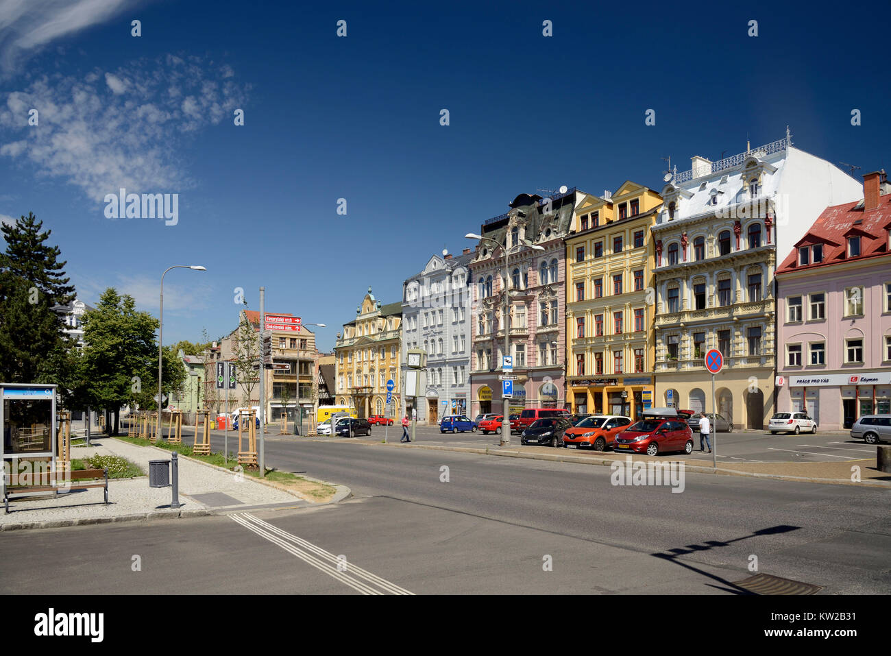 Liberec, place Sokolovsk ? n??mesti, Platz Sokolovské námestí Stock Photo