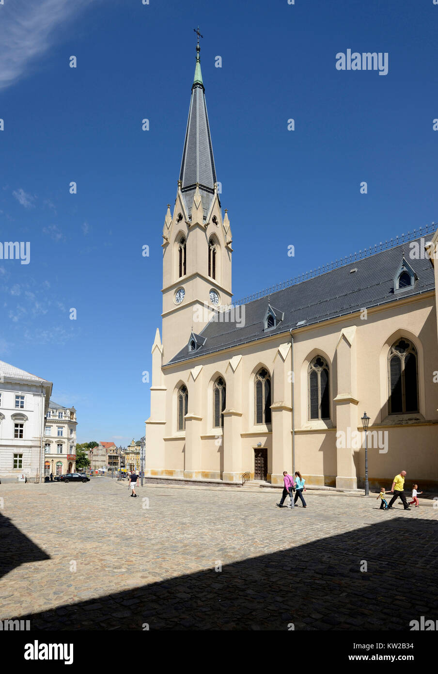 Liberec, arch deanship church of saints Antonius, Erzdekanatskirche Heiliger Antonius Stock Photo