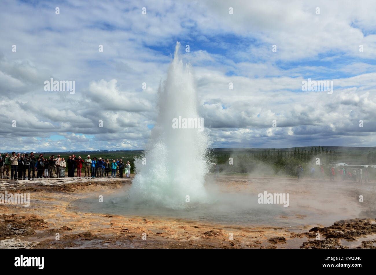 Iceland Geysir Strokkur High Temperature Area Haukadalur Island Stock Photo Alamy