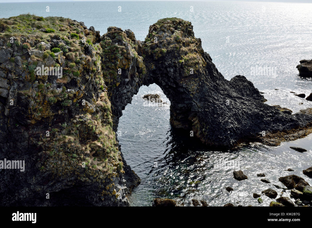 Iceland, Atlantic coast with Arnastapi on the peninsula Sn? ? fellsnes, Island, Atlantikküste bei Arnastapi auf der Halbinsel Snæfellsnes Stock Photo