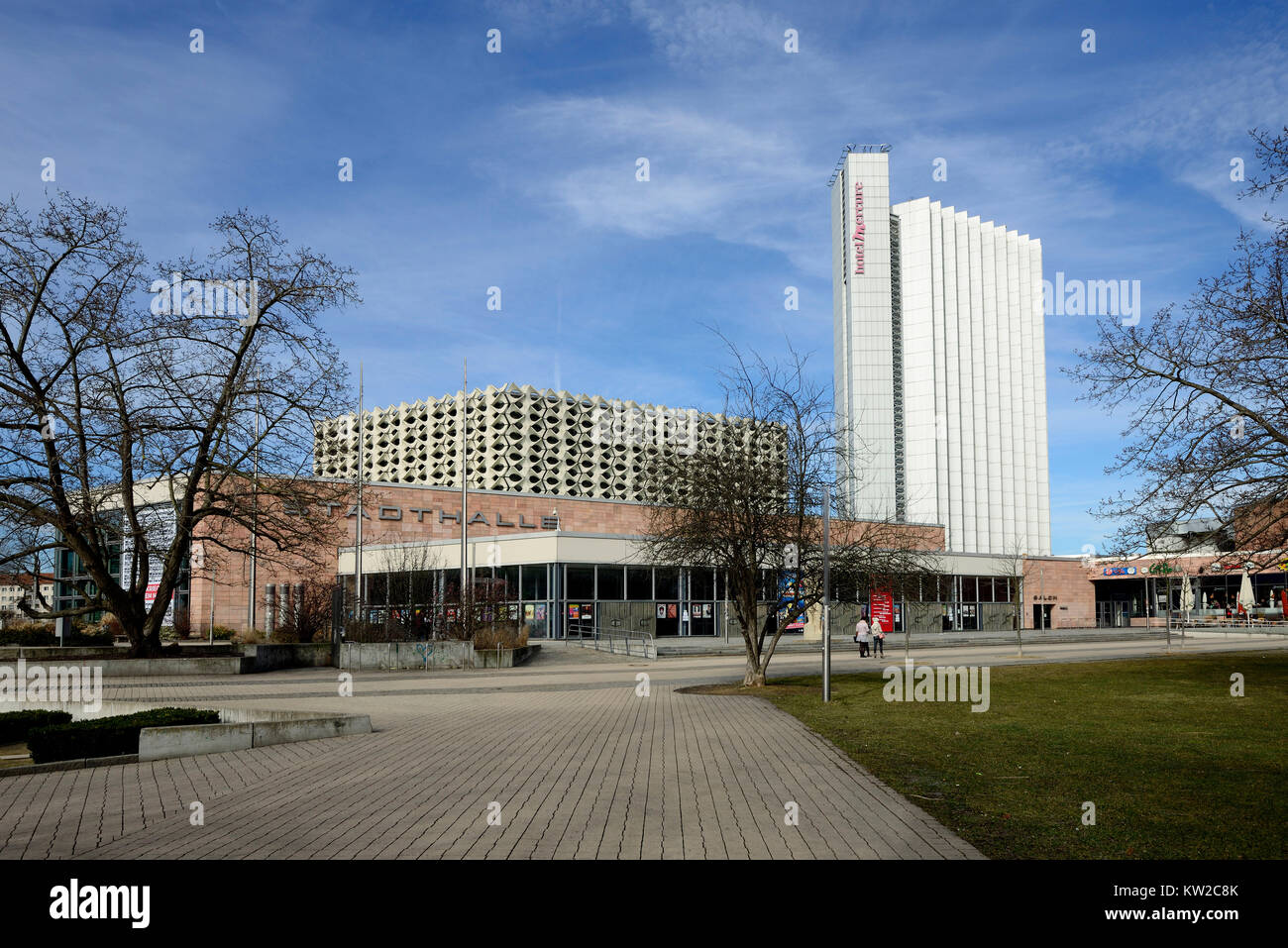 Chemnitz, town hall and hotel of Mercure, Stadthalle und Hotel Mercure Stock Photo